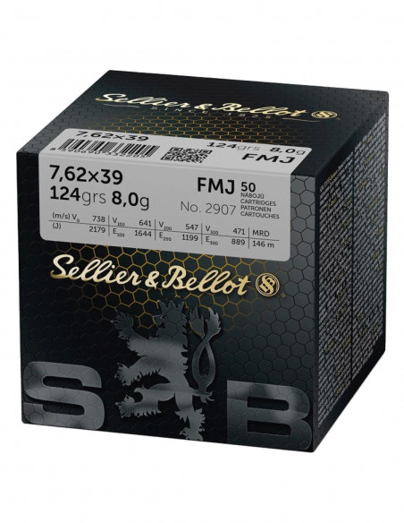 Cartouches SB 762x39 FMJ 124gr x50