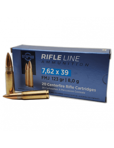 Cartouches 7.62x 39 rifle line PPU 123 Grain...