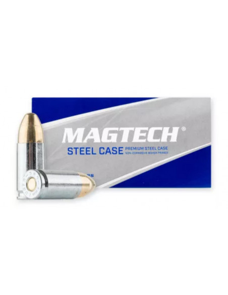 Magtech 9mm  124gr FMJ Étui  acier