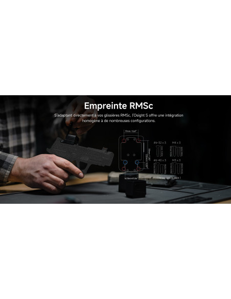 Osight S  Point rouge de 2 MOA et cercle de 32 MOA