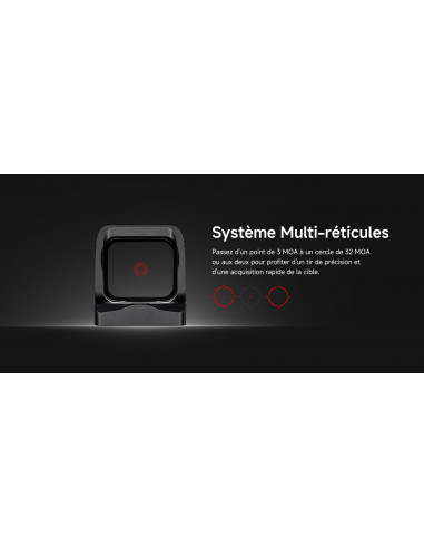 Osight X  Point rouge de 3 MOA et cercle de 32 MOA